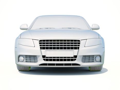 3d Car White Icon, 3d Car Blank Template, 3d White Car Icon with Shadow, Business Sedan Car on White Background, Automobile Isolated, Automobile Service Sign, Auto Body, Automobile Industry