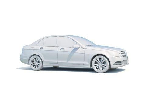 3d Car White Icon, 3d Car Blank Template, 3d White Car Icon with Shadow, Business Sedan Car on White Background, Automobile Isolated, Automobile Service Sign, Auto Body, Automobile Industry