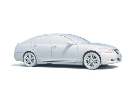 3d Car White Icon, 3d Car Blank Template, 3d White Car Icon with Shadow, Business Sedan Car on White Background, Automobile Isolated, Automobile Service Sign, Auto Body, Automobile Industry