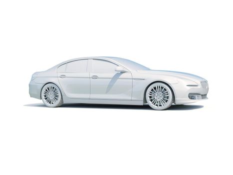 3d Car White Icon, 3d Car Blank Template, 3d White Car Icon with Shadow, Business Sedan Car on White Background, Automobile Isolated, Automobile Service Sign, Auto Body, Automobile Industry