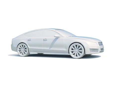3d Car White Icon, 3d Car Blank Template, 3d White Car Icon with Shadow, Business Sedan Car on White Background, Automobile Isolated, Automobile Service Sign, Auto Body, Automobile Industry