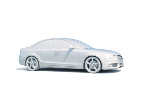 3d Car White Icon, 3d Car Blank Template, 3d White Car Icon with Shadow, Business Sedan Car on White Background, Automobile Isolated, Automobile Service Sign, Auto Body, Automobile Industry
