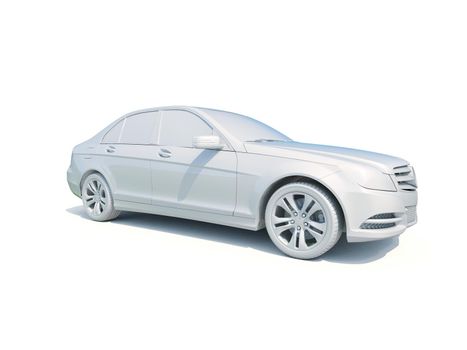 3d Car White Icon, 3d Car Blank Template, 3d White Car Icon with Shadow, Business Sedan Car on White Background, Automobile Isolated, Automobile Service Sign, Auto Body, Automobile Industry