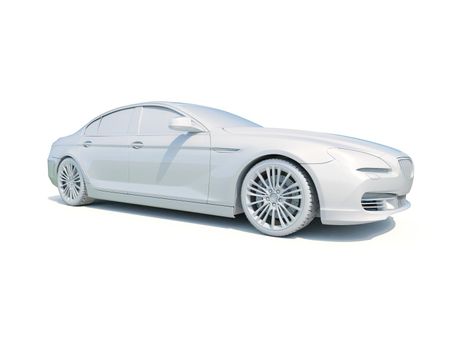 3d Car White Icon, 3d Car Blank Template, 3d White Car Icon with Shadow, Business Sedan Car on White Background, Automobile Isolated, Automobile Service Sign, Auto Body, Automobile Industry