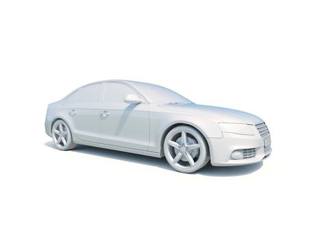 3d Car White Icon, 3d Car Blank Template, 3d White Car Icon with Shadow, Business Sedan Car on White Background, Automobile Isolated, Automobile Service Sign, Auto Body, Automobile Industry