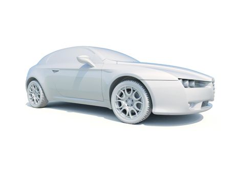 3d Car White Icon, 3d Car Blank Template, 3d White Car Icon with Shadow, Business Sedan Car on White Background, Automobile Isolated, Automobile Service Sign, Auto Body, Automobile Industry
