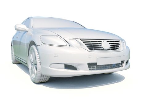 3d Car White Icon, 3d Car Blank Template, 3d White Car Icon with Shadow, Business Sedan Car on White Background, Automobile Isolated, Automobile Service Sign, Auto Body, Automobile Industry