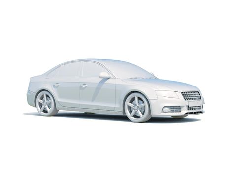 3d Car White Icon, 3d Car Blank Template, 3d White Car Icon with Shadow, Business Sedan Car on White Background, Automobile Isolated, Automobile Service Sign, Auto Body, Automobile Industry