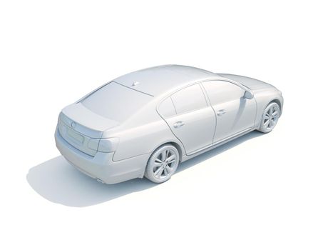 3d Car White Icon, 3d Car Blank Template, 3d White Car Icon with Shadow, Business Sedan Car on White Background, Automobile Isolated, Automobile Service Sign, Auto Body, Automobile Industry