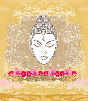 decorative buddha portrait - abstract illustration