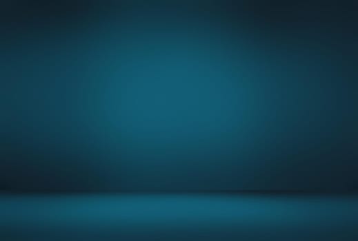 Abstract Luxury gradient Blue background. Smooth Dark blue with Black vignette Studio Banner