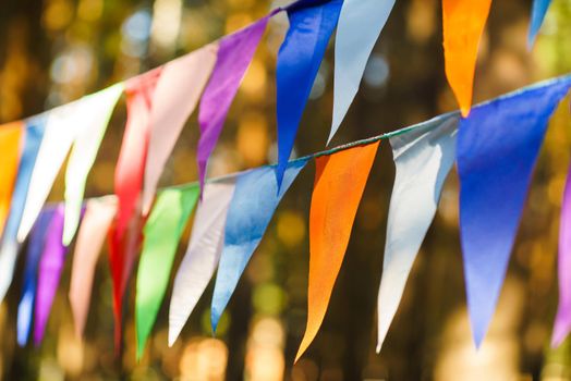 Carnival Garland with Flags, Decorative Party Pennants for Birthday Celebration, Festival and Fair Decoration, Hanging Flags, Bunting Flags ,Triangle Fabrics Hanging on the Rope, Bunting Background