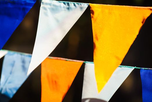Carnival Garland with Flags, Decorative Party Pennants for Birthday Celebration, Festival and Fair Decoration, Hanging Flags, Bunting Flags ,Triangle Fabrics Hanging on the Rope, Bunting Background