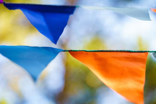 Carnival Garland with Flags, Decorative Party Pennants for Birthday Celebration, Festival and Fair Decoration, Hanging Flags, Bunting Flags ,Triangle Fabrics Hanging on the Rope, Bunting Background