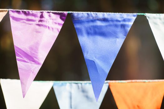 Carnival Garland with Flags, Decorative Party Pennants for Birthday Celebration, Festival and Fair Decoration, Hanging Flags, Bunting Flags ,Triangle Fabrics Hanging on the Rope, Bunting Background