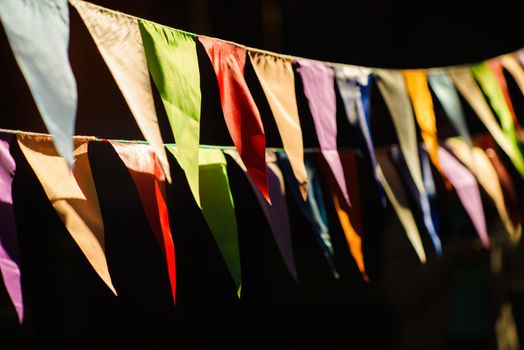 Carnival Garland with Flags, Decorative Party Pennants for Birthday Celebration, Festival and Fair Decoration, Hanging Flags, Bunting Flags ,Triangle Fabrics Hanging on the Rope, Bunting Background