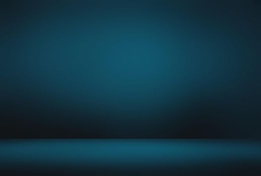 Abstract Luxury gradient Blue background. Smooth Dark blue with Black vignette Studio Banner