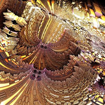 Picture of three-dimensional spaceship fractals in motion