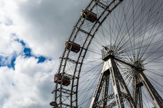 Ferris wheel in an amusement park.