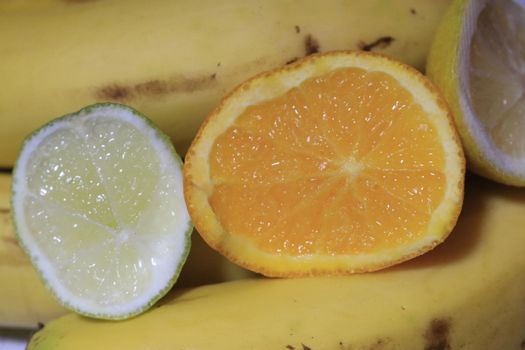fruit, banana, and various fruits close up photos . High quality photo