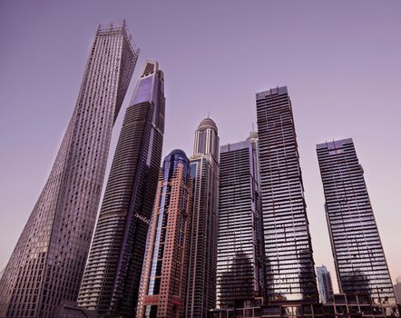 Dec 28th 2020, Dubai Marina. View of the beautiful sky scrappers, apartments, and hotels captured during the evening time at Dubai Marina ,Dubai, UAE.