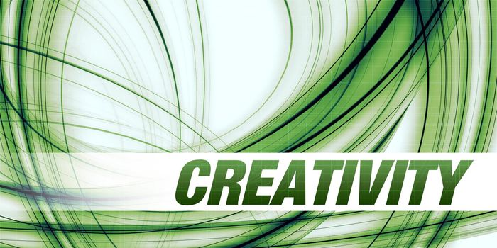 Creativity Concept on Green Abstract Background