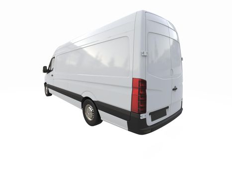 White Commercial Delivery Truck on a White Background isolated, Template Element Infographic, Postal Truck, Express, Fast Delivery, White Delivery Truck Icon, Transporting Service, Packages Shipment