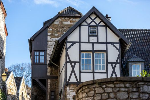 Half-timbered house in the old town of Stolberg, Eifel, Germany