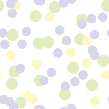 Multicolored circles on a light background. Seamless endless pattern pattern of circles in yellow purple, green color