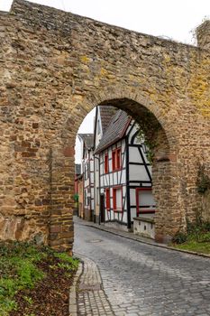 Archway of the historic city wall in Bad Muenstereifel, Germany