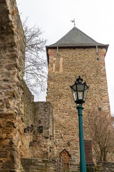 Historic city wall and tower in Bad Muenstereifel, Germany