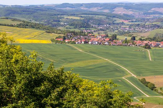 High angle view from the Lemberg of Duchroth at river Nahe, Rhineland-Palatinate, Germany