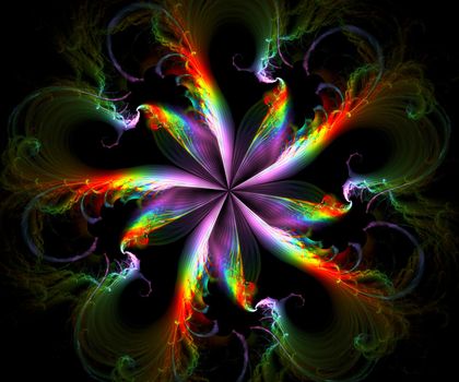 Computer generated colorful fractal artwork for creative art,design and entertainment