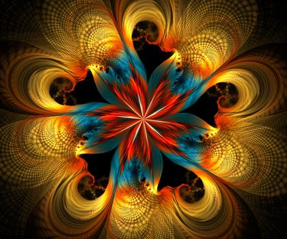 Computer generated colorful fractal artwork for creative art,design and entertainment