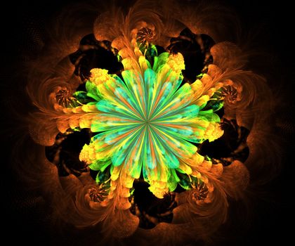 Computer generated colorful fractal artwork for creative art,design and entertainment