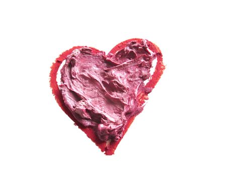 smashed red and pink heart shape isolated on white background