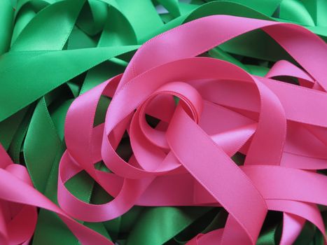 Colorful ribbons over white background, design element.