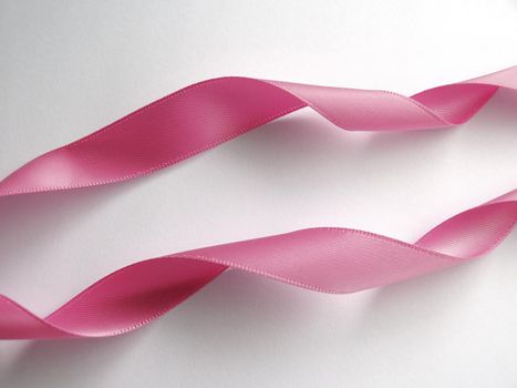 Pink ribbon over white background, design element. Clipping Path included