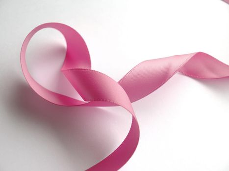 Pink ribbon over white background, design element. Clipping Path included