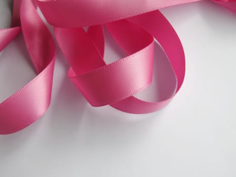 Pink ribbon over white background, design element. Clipping Path included