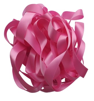 Pink ribbon over white background, design element. Clipping Path included