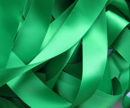 Green ribbon background, design element.