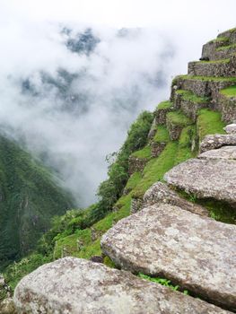 terraces and ancient houses Machu Picchu Cusco-Peru