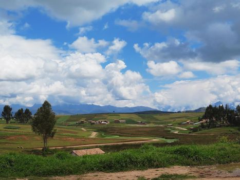 Agricultural field in Sacred Valley, Cusco Region, Peru