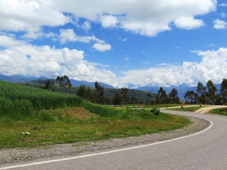 Agricultural field in Sacred Valley, Cusco Region, Peru