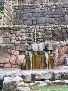 Sacsayhuaman, Incas ruins in the peruvian Andes at Cuzco Peru