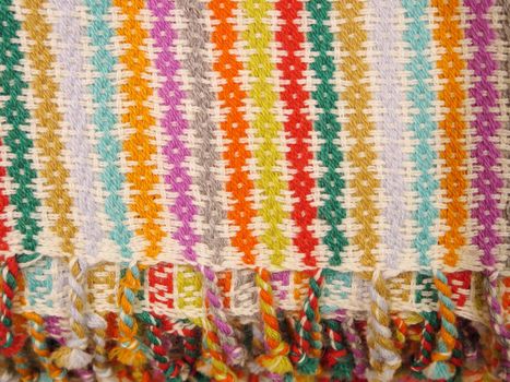 Peruvian hand made woolen fabric background