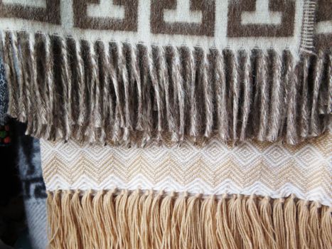 Peruvian hand made woolen fabric background