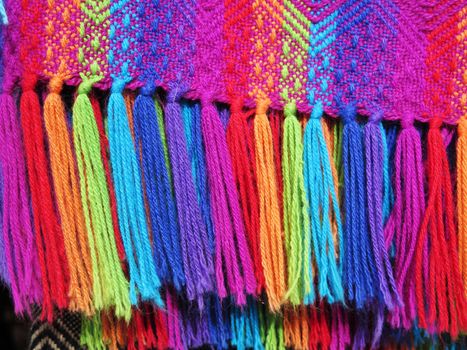 Peruvian hand made woolen fabric background