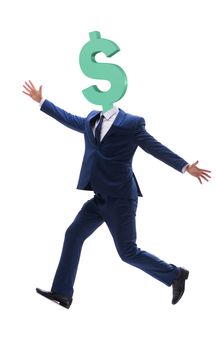Businessman with dollar sign instead of head